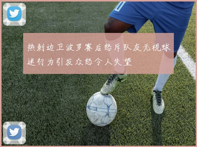 热刺边卫波罗赛后怒斥队友无视球迷行为引发众怒令人失望